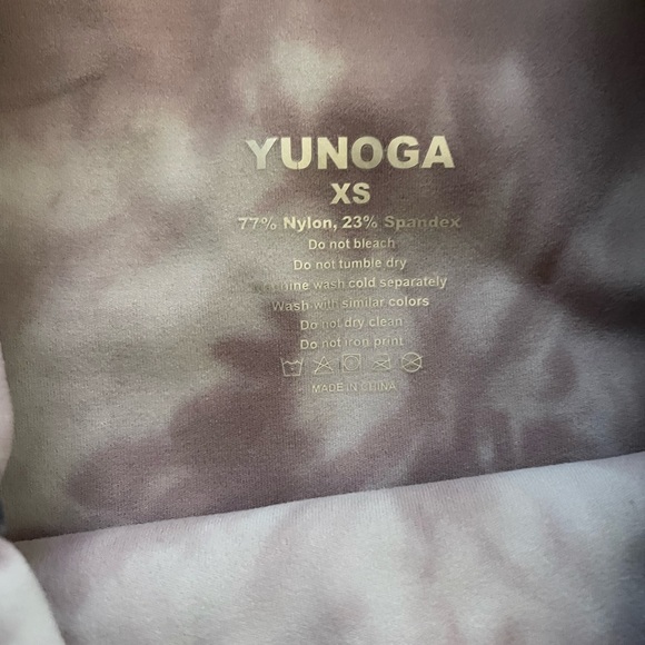 NWT YUNOGA Women's High Waisted Athletic Biker Shorts Gray Pink Tie Dye Size XS - Picture 11 of 11
